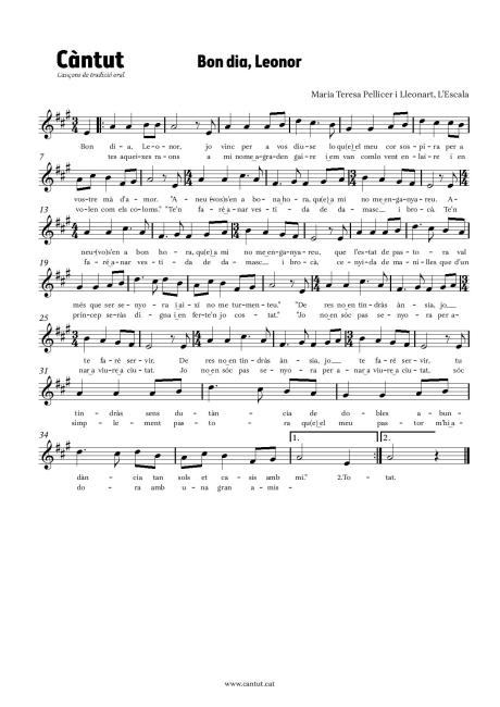 Bon dia, Leonor
