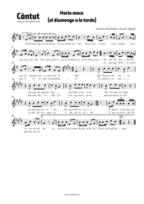 Maria maca (el diumenge a la tarda)