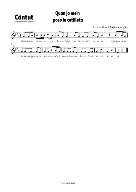 Quan jo me'n poso la cotilleta