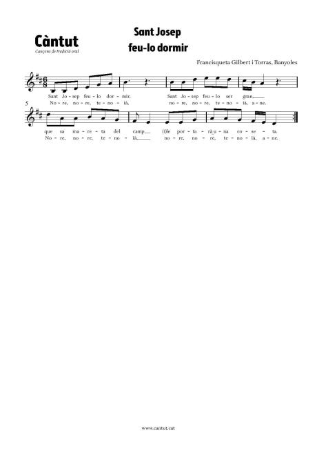 Sant Josep, feu-lo dormir