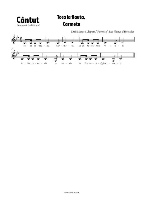 Toca la flauta, Carmeta