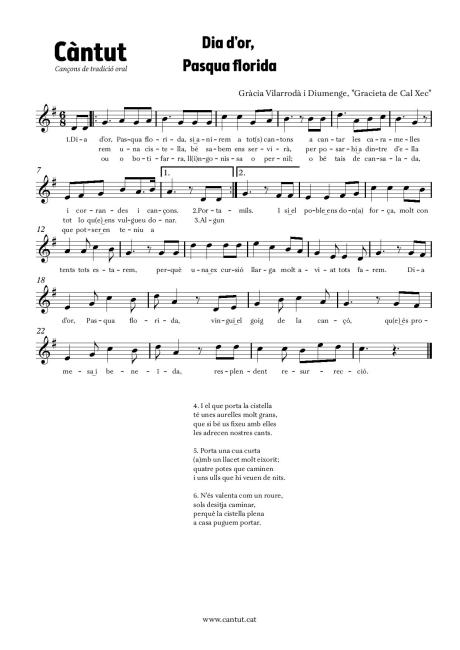 Dia d'or, Pasqua florida