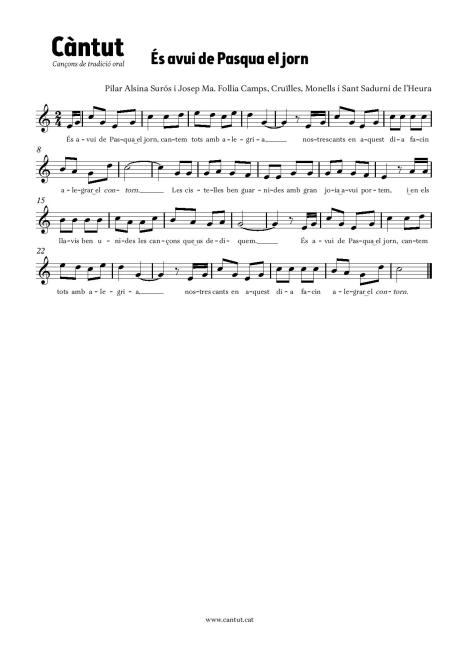 És avui de Pasqua el jorn