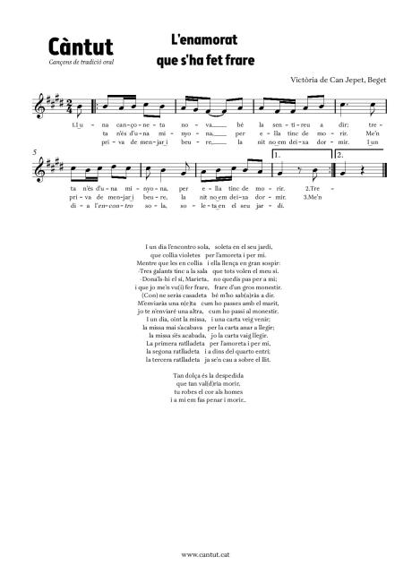 L'enamorat que s'ha fet frare