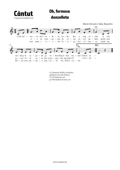 Oh, formosa donzelleta