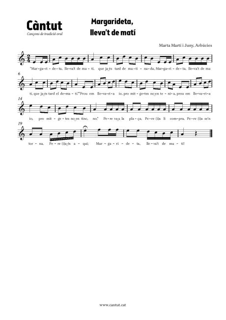 Margarideta, lleva't de matí